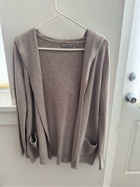 Evolution Taupe Hooded Open-Front Cardigan